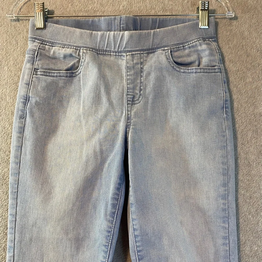 Cat & Jack Flare Jeans Kids Size 12 Light Wash Blue Pull On Denim FLAW